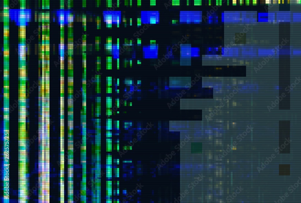 Glitch digital abstract artifacts distortion background,  bad grunge.