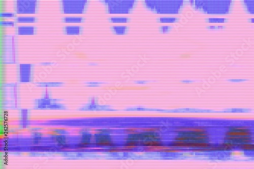 Foto Glitch vhs background artifact noise,  distortion display.