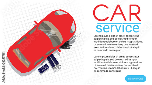 Car repair. Auto mechanic under car