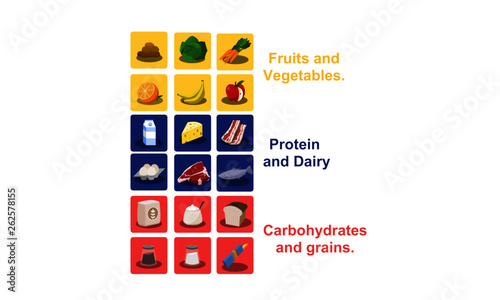 Food Pyramid Nutrition Icons photo