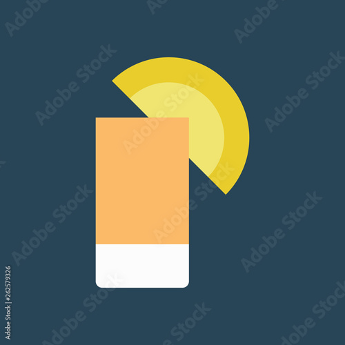 Silhouette icon shot of tequila