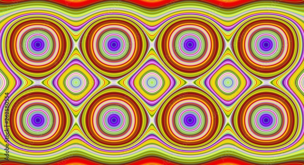 Fototapeta premium Psychedelic symmetry abstract pattern and hypnotic background, swirl.
