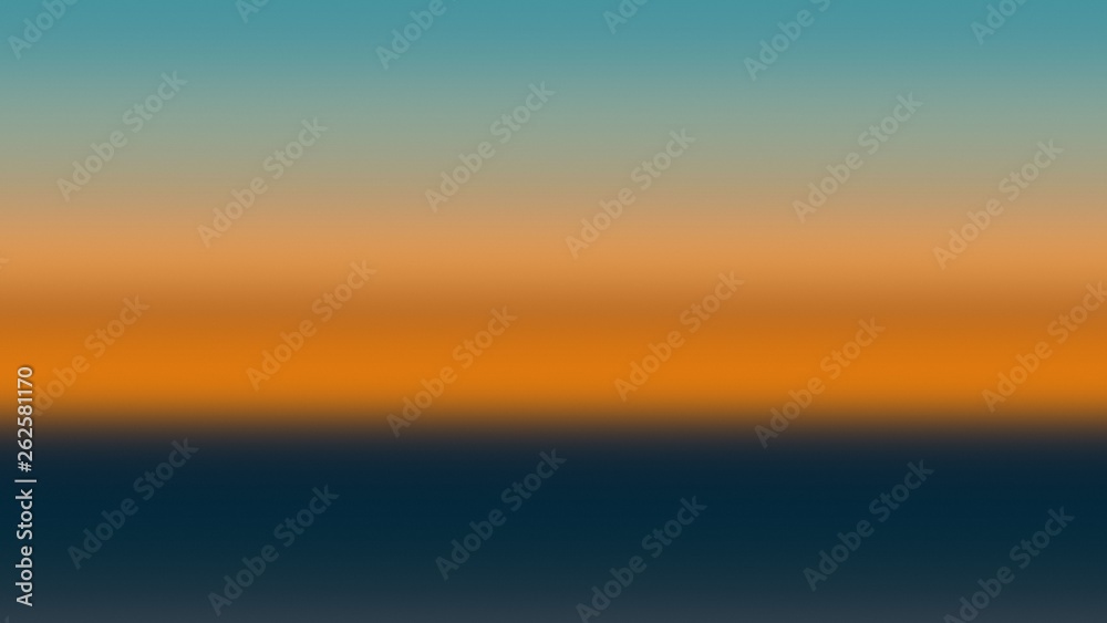 Background gradient sunset blue orange,  sunlight horizon.