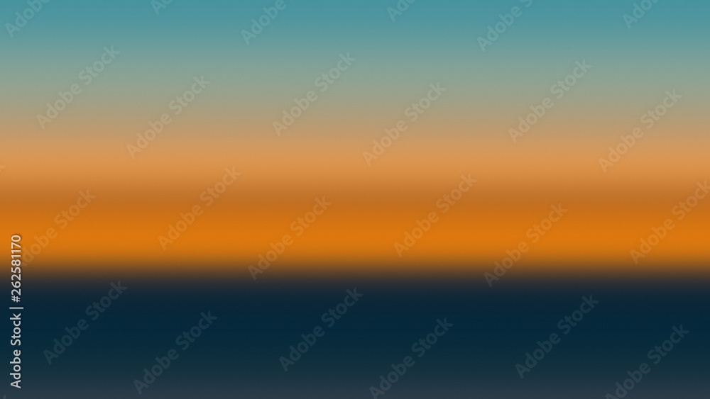 Fototapeta premium Background gradient sunset blue orange, sunlight horizon.