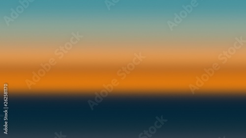 Background gradient sunset blue orange, sunlight horizon.