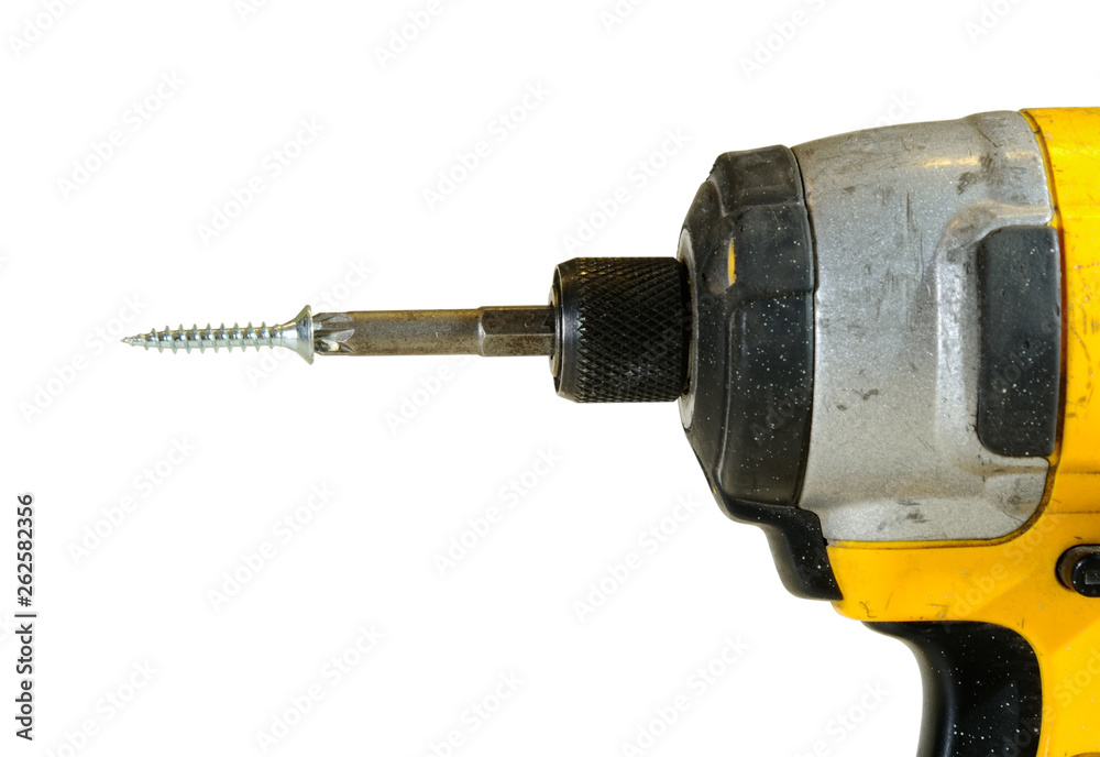 used impact electric screwdriver with a screw on its bit