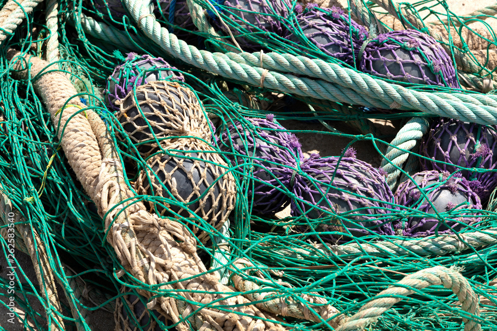 fishing nets stored
