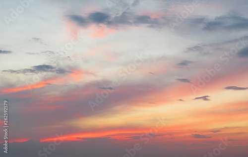 Beautiful fiery pink sunset in the sky, natural background