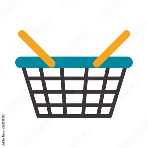 Empty market basket isolated