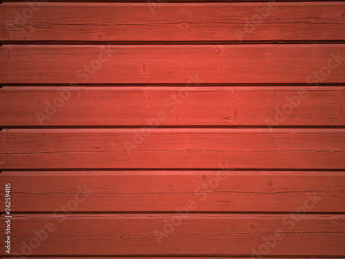 Red wooden boards background. Falun red wall texture.