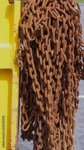 Heavy duty rusty industrial chains