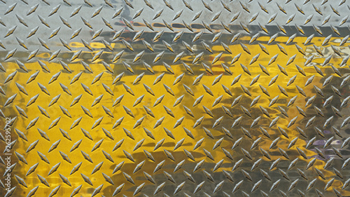 Diamond plate with yellow highlights