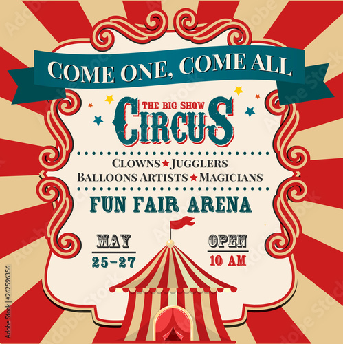 Fotografia Circus invitation. Carnival invite.