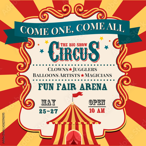 Circus invitation. Carnival invite.