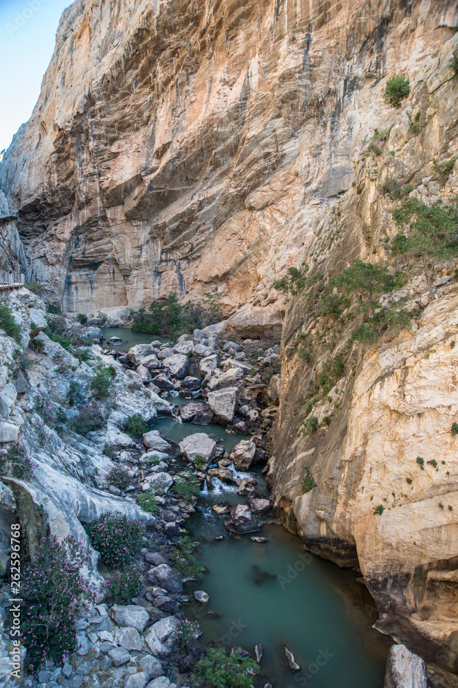 Caminito del Rey, río Guadalhorce en desfiladero de los Gaitanejos.