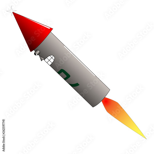 Tableau sur toile The rocket makes a crazy takeoff.