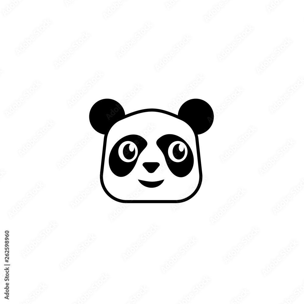 Cute panda vector icon on white background Cute panda vector icon on white background