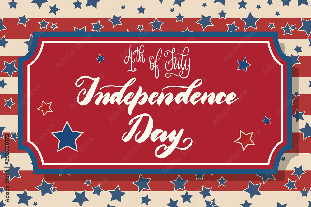Naklejka premium American Independence Day patriotic greeting card