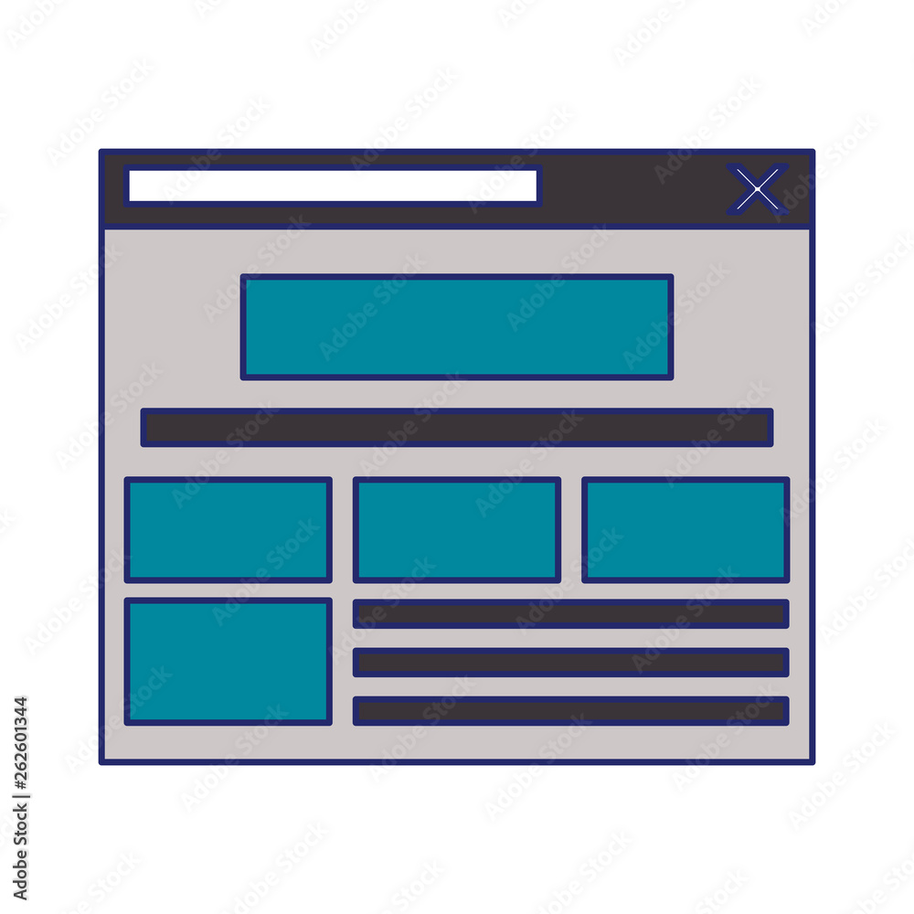 Internet website tab isolated blue lines Internet website tab isolated blue lines