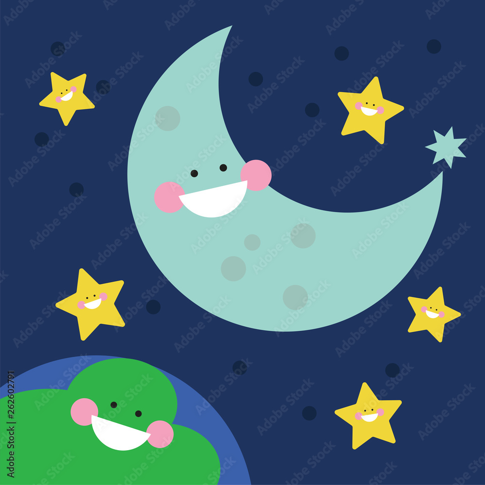 Cute Moon Earth Cute Moon Earth