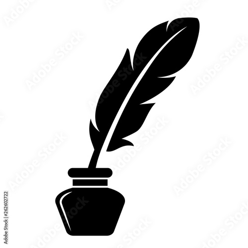 Ink feather vector icon