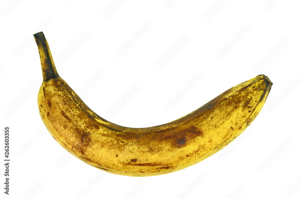 Overripe banana isolated on white background. Overripe banana isolated on white background.