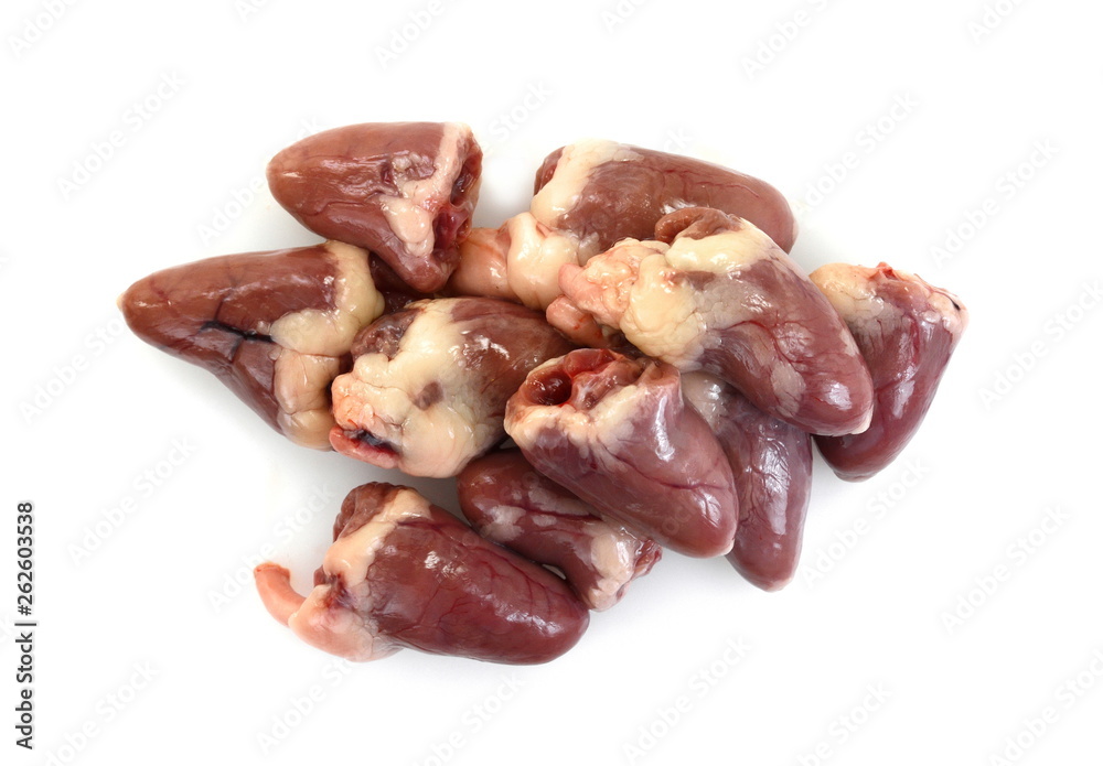 Raw chicken liver isolated on white background Raw chicken liver isolated on white background