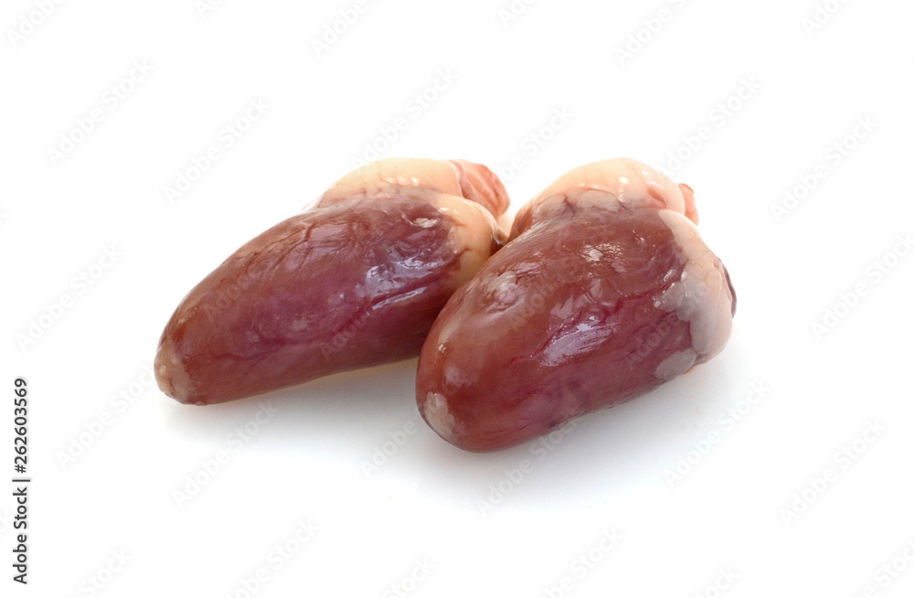 Raw chicken liver isolated on white background Raw chicken liver isolated on white background
