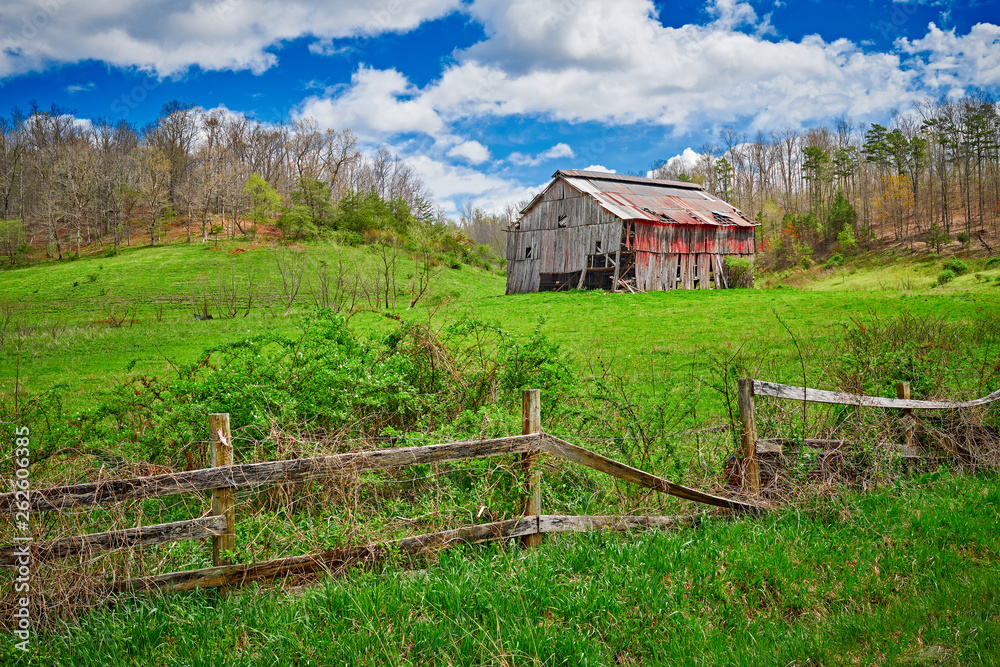 Old Kentucky Tobacco Barn in Early Spring