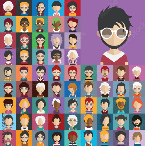 Avatar collection of various male and female characters