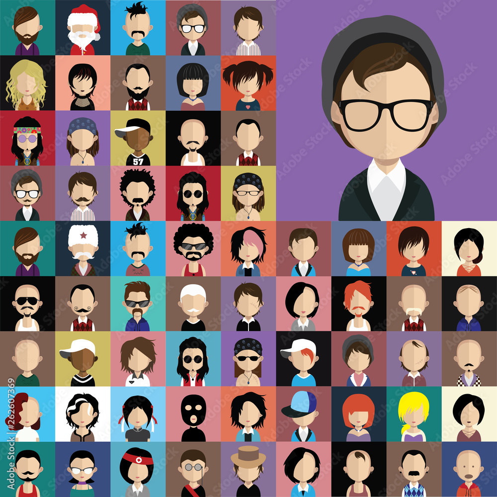 Avatar collection of various male and female characters