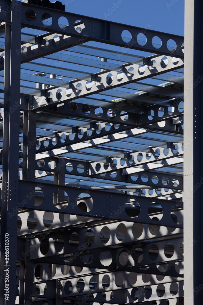 Building Girders with a blue sky Building Girders with a blue sky