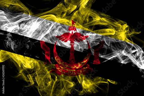 Brunei smoke flag isolated on black background