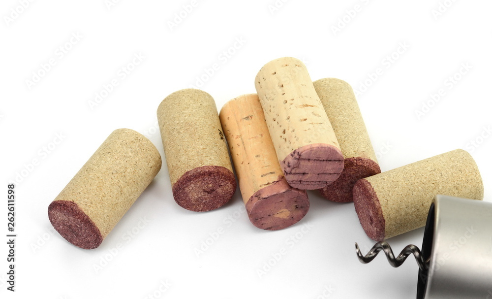 Wine corks isolated on a white background 