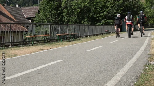 Wallpaper Mural group of bike people on the road. Sportive cyclists travels together Torontodigital.ca