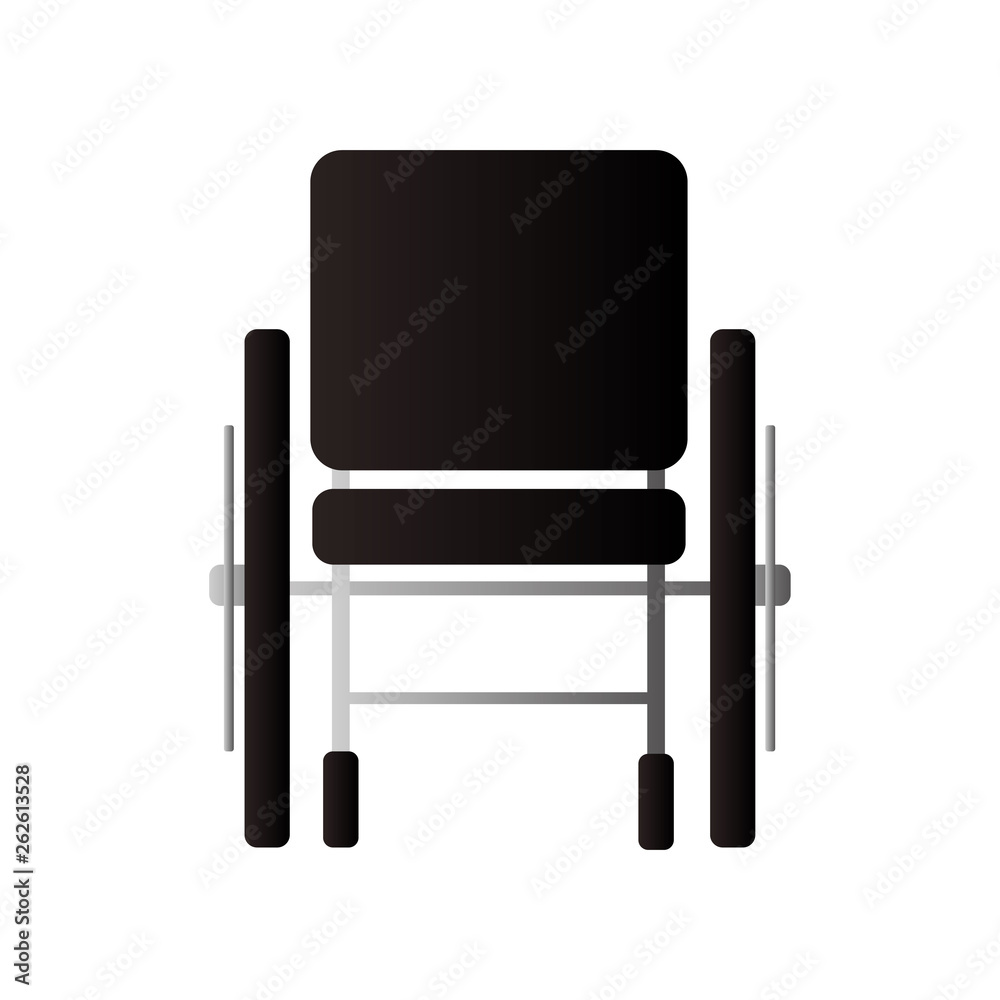 Front of modern wheelchair with soft textile material for hospital Front of modern wheelchair with soft textile material for hospital