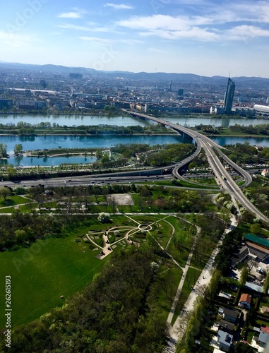 aerial view from the bridge