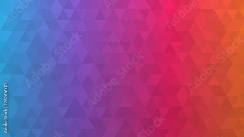 Abstract blue to red paper poly made from tetrahedron background. for business cards and web. photo