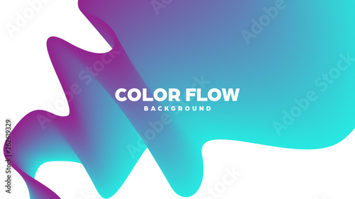 Abstract trendy geometric background with liquid gradient. Colorful dynamic curve wave. Modern motion banner. Vector illustration.