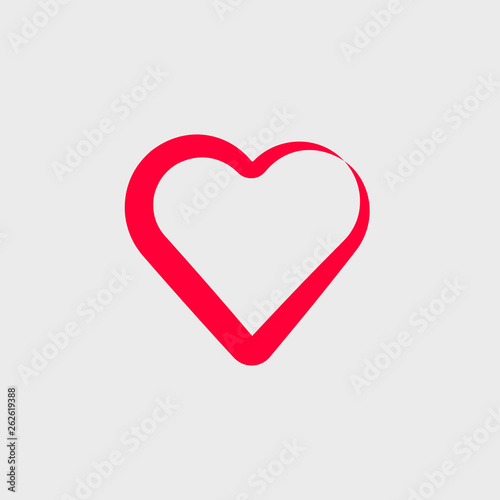 Vector red stylized heart icon. Logo for your design.