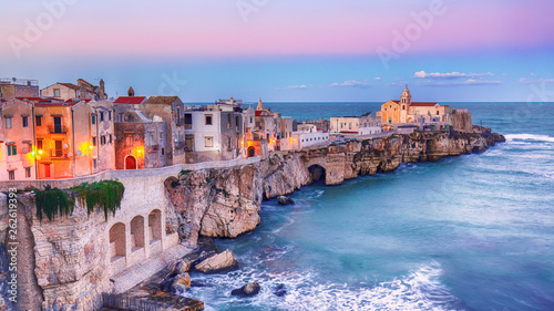 Vieste - beautiful coastal town on the rocks in Puglia photo