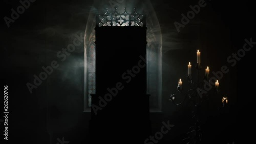 The throne of the king is in a dark room waiting for his master to plunge into the game of thrones photo