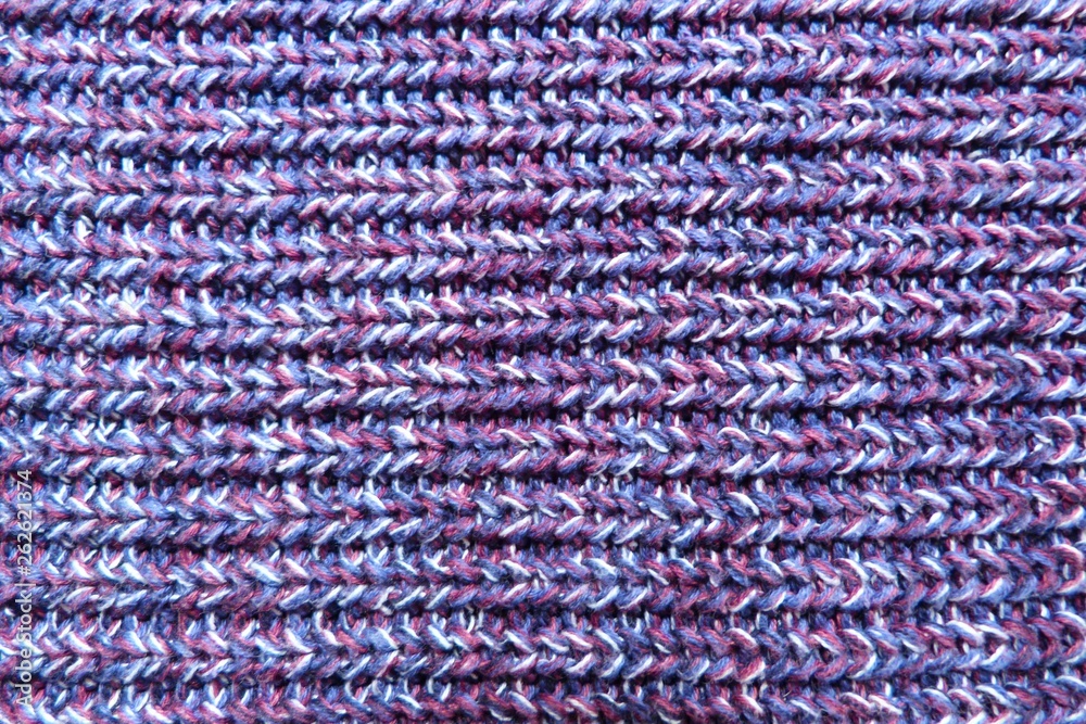 purple melange knitted fabric closeup knitwear background