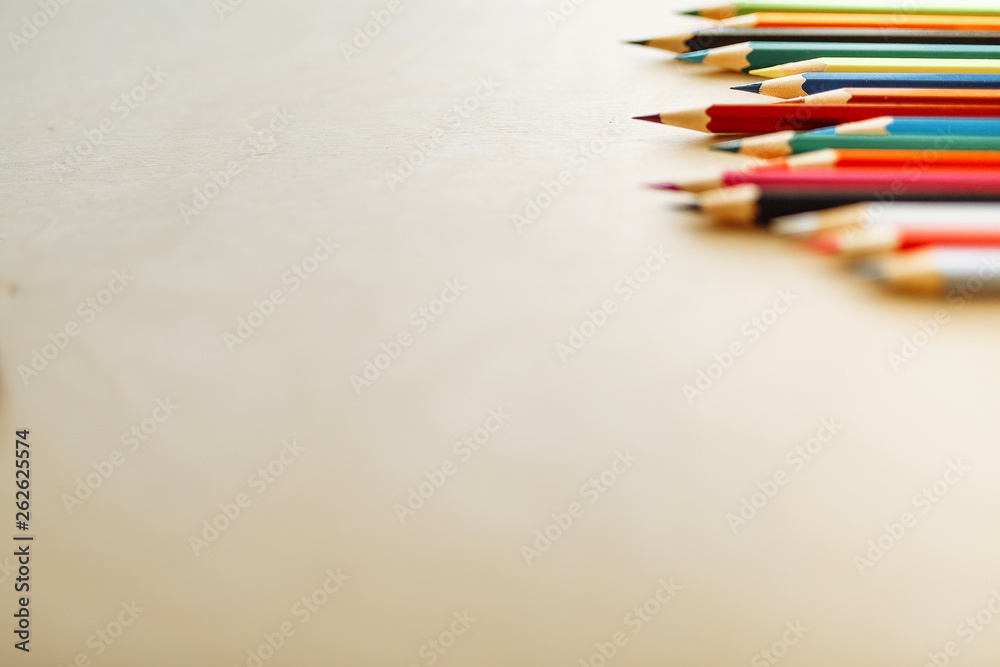 Colored pencils and beautiful bokeh Colored pencils and beautiful bokeh