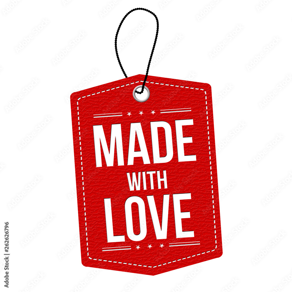 Made with love label or price tag