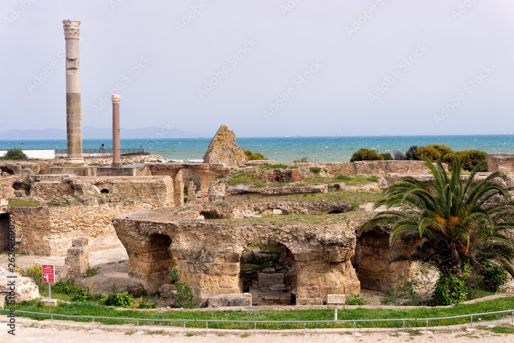 Baths of Antoninus View in Carthage, Tunisia.