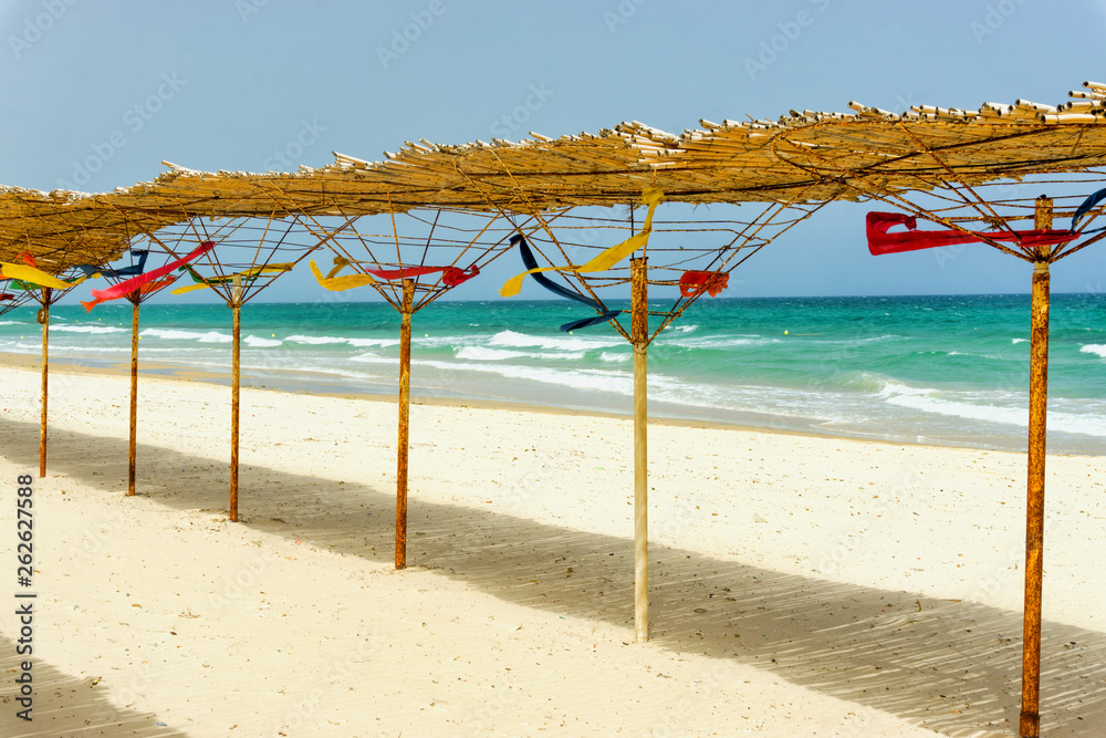 Landscape of Sousse Beach in Tunisia.