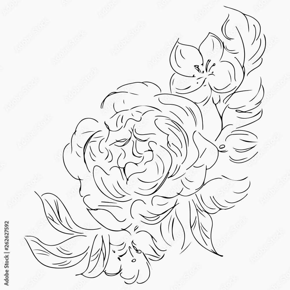 Hand Drawn Vector Illustrations Of Abstract Peony Flower Isolated on Gray. Floral Design Elements For Invitations, Greeting Cards, Posters, Blogs. Hand Drawn Sketch of a Flowers. Hand Drawn Vector Illustrations Of Abstract Peony Flower Isolated on Gray. Floral Design Elements For Invitations, Greeting Cards, Posters, Blogs. Hand Drawn Sketch of a Flowers.