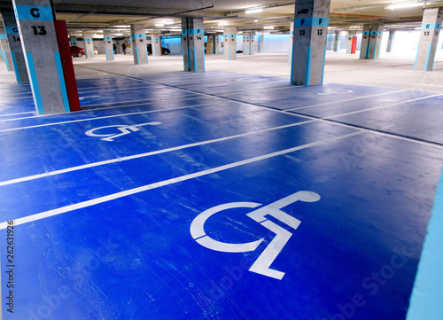 underground parking lot for disabled persons