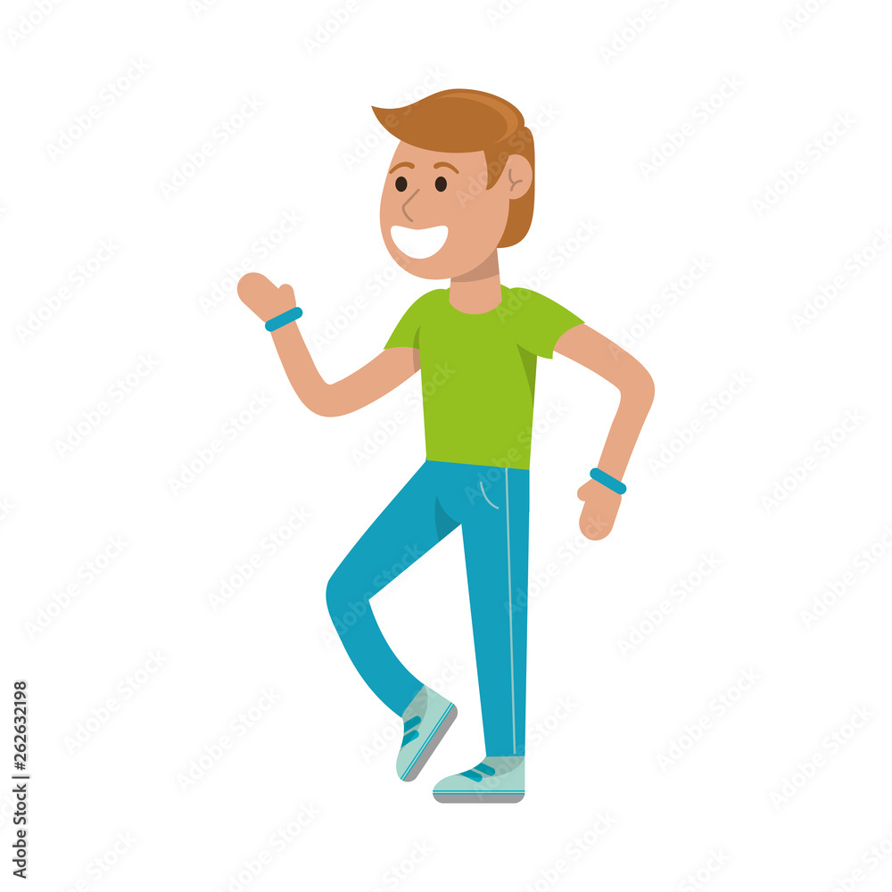 Fitness man dancing cartoon Fitness man dancing cartoon
